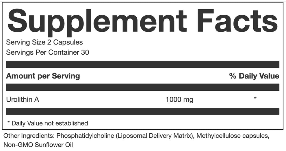 Urolithin A 1,000mg Liposomal Mitochondrial Formula